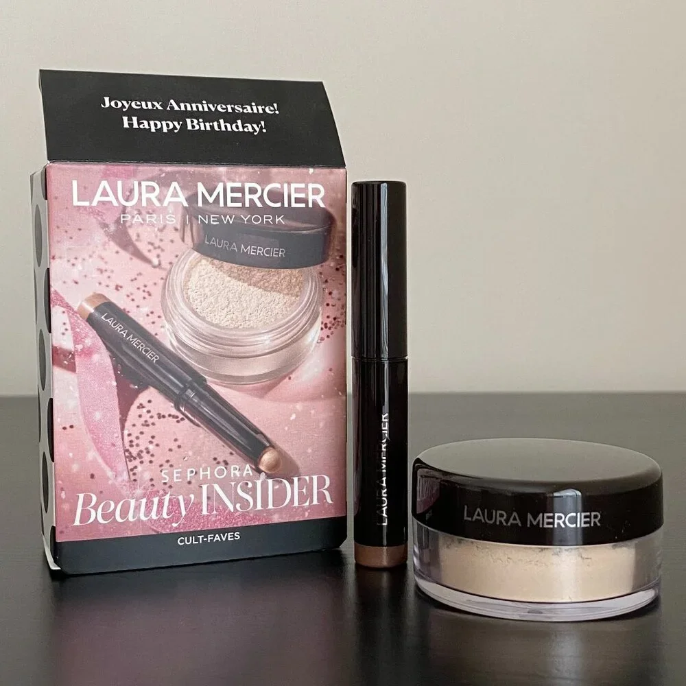 Laura Mercier Set: Translucent Loose Setting Powder and Caviar Eyeshadow Stick
